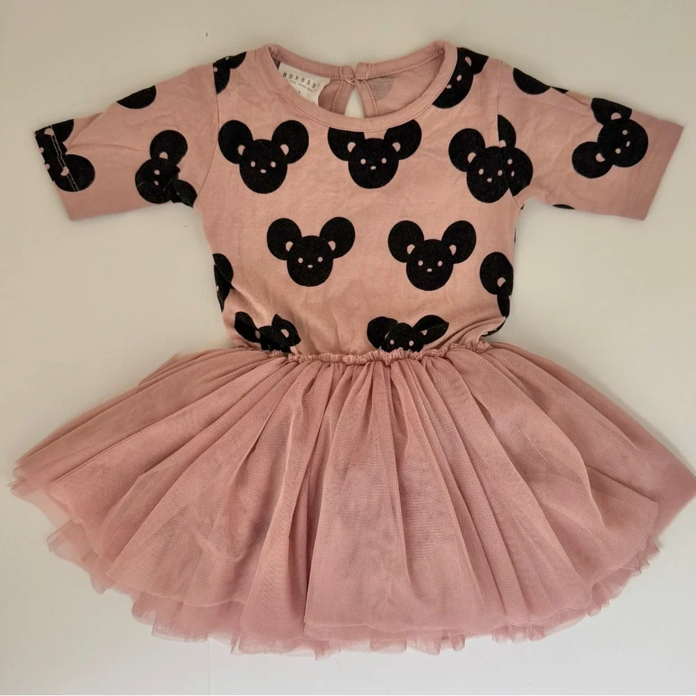 Huxbaby Pink Tutu Dress with Graphic Print Girls Size 2 - Picture 5 of 5
